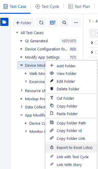 Export Test Cases to Excel
