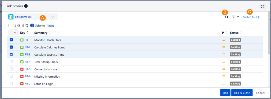Link Stories to Test Cycle