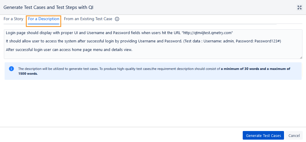 TC from Requirement Description