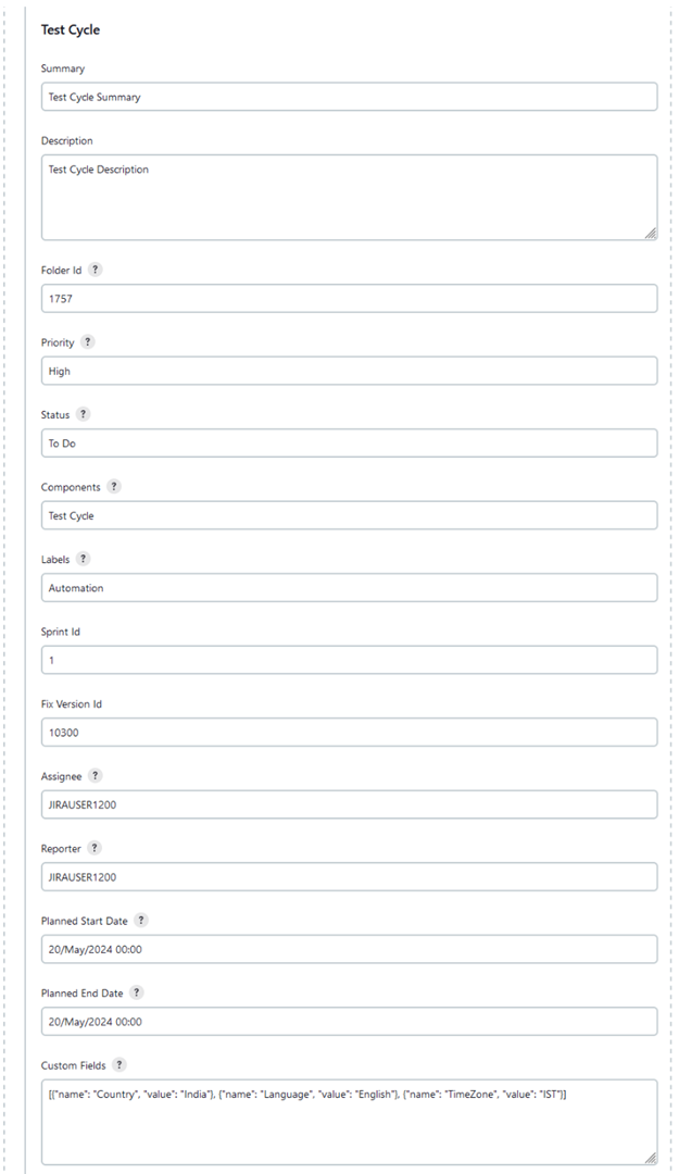 Post Build Actions Test Cycle Fields Post Build Actions Test Cycle Fields
