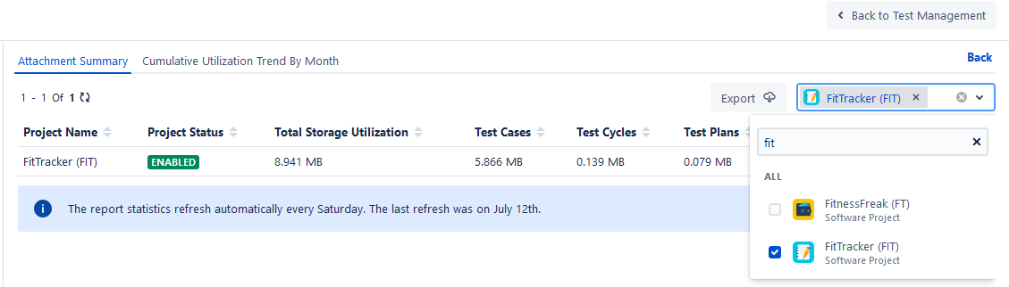 Projectwise Attachment Storage Utilization