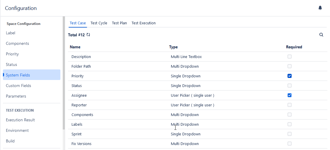Mandatory System Field