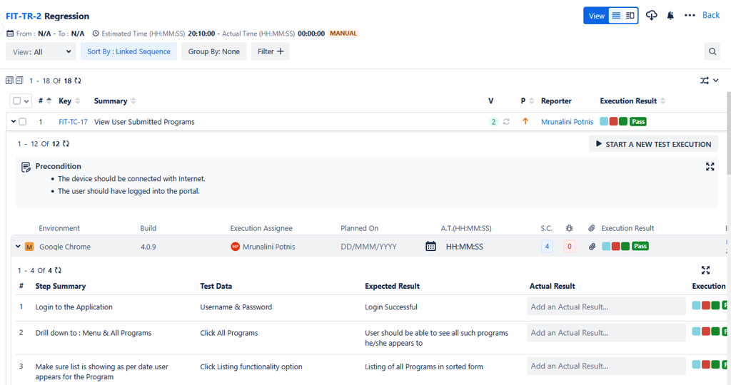 Execute Test Cases from Execution List View Execute Test Cases from Execution List View