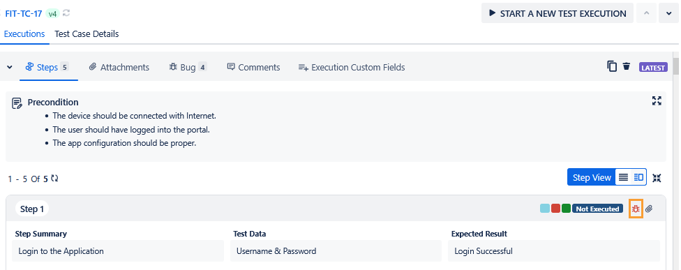 Link Bugs to Steps on Grid View