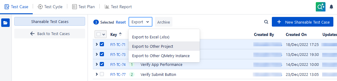 Export Shareable to Other