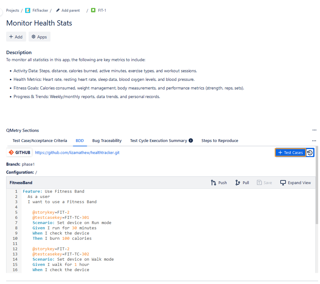 TCs from Gherkin Code TCs from Gherkin Code