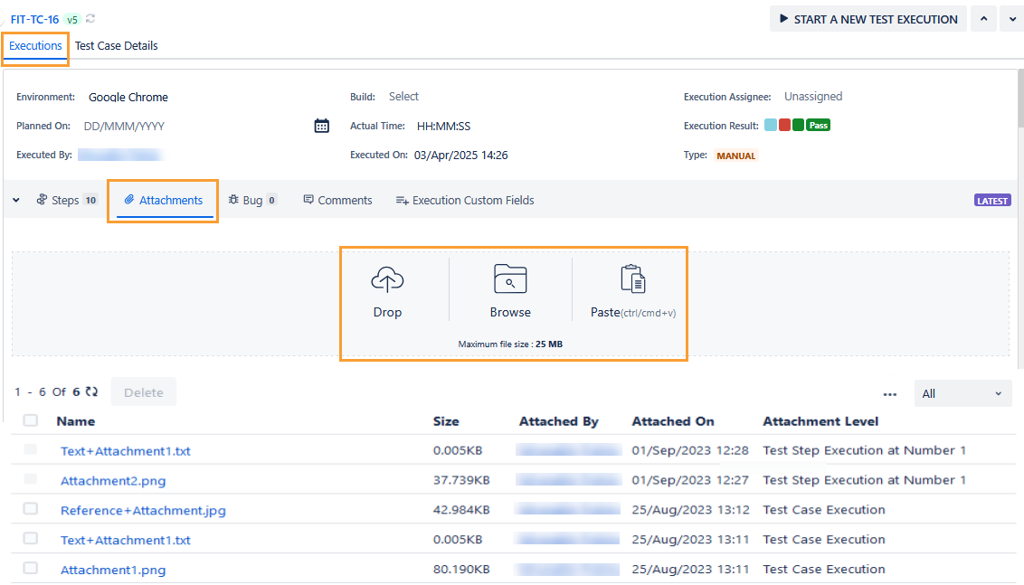 Add Attachments to Test Case on Grid View